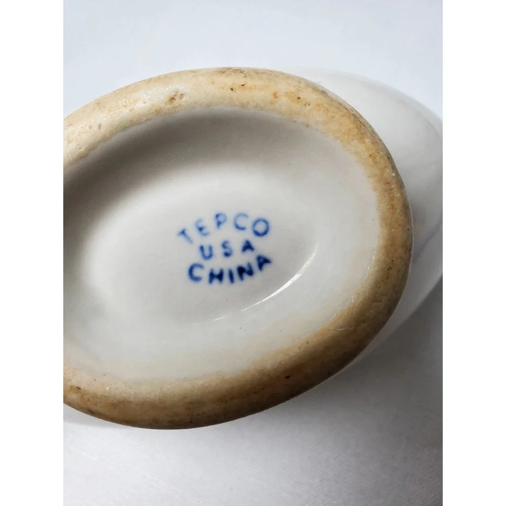 Vintage TEPCO USA China‎ Gravy Boat Restaurant Ware Ivory Diner Style 9.5